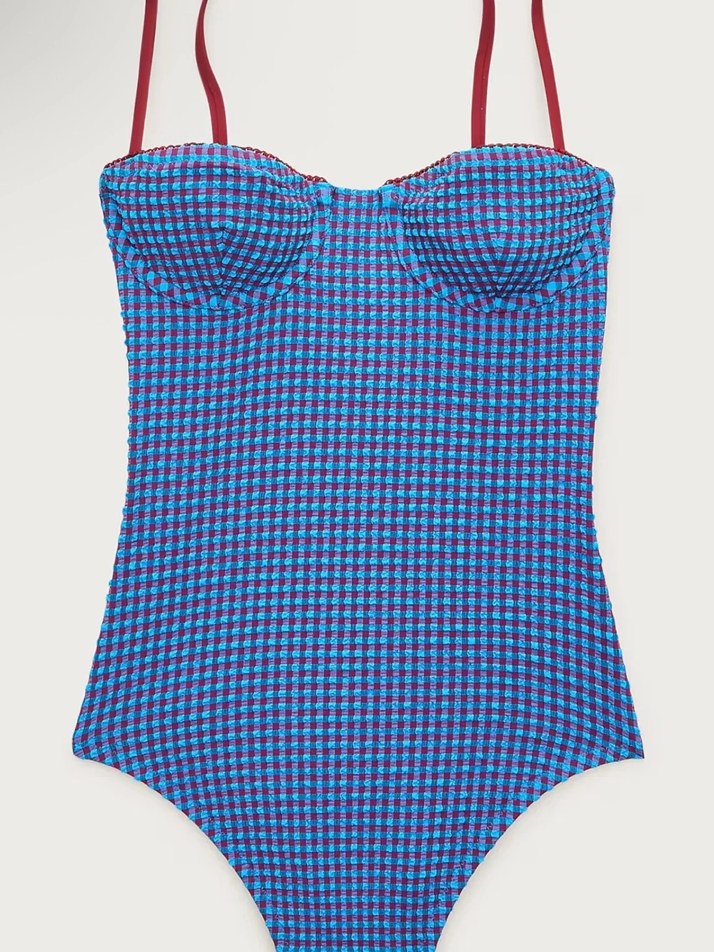 NWT Jcrew Balconette underwire one-piece in gingham size 8